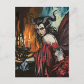 Fairy in a Red Dress Dark Fantasy Briefkaart (Voorkant)