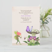 Fairy in de tuin uitnodiging (Staand voorkant)