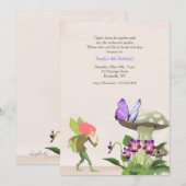 Fairy in de tuin uitnodiging (Voorkant / Achterkant)