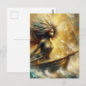 Fairy in een boot briefkaart (Voorkant / Achterkant)