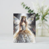 Fairy in een gerecyclede jurk in het Mode Show Briefkaart (Staand voorkant)