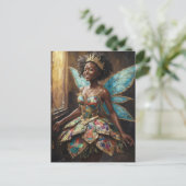 Fairy in een gewatteerde jurk briefkaart (Staand voorkant)