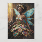 Fairy in een gewatteerde jurk briefkaart (Voorkant)