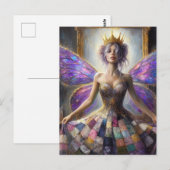 Fairy in een gewatteerde jurk poseren bij de spieg briefkaart (Voorkant / Achterkant)