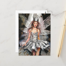 Fairy in een Mode Folie jurk Briefkaart