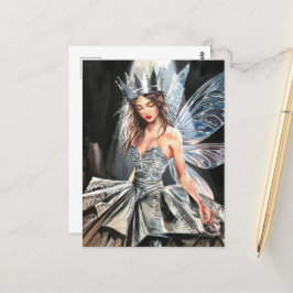 Fairy in een Mode Folie jurk Briefkaart