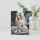 Fairy in een Mode Folie jurk Briefkaart (Staand voorkant)