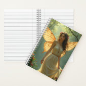 Fairy in een witte jurk in het bos notitieboek (Binnen)