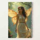 Fairy in een witte jurk in het bos notitieboek (Achterkant)