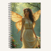 Fairy in een witte jurk in het bos notitieboek (Voorkant)