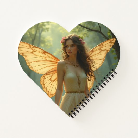 Fairy in een witte jurk in het bos notitieboek (Achterkant)