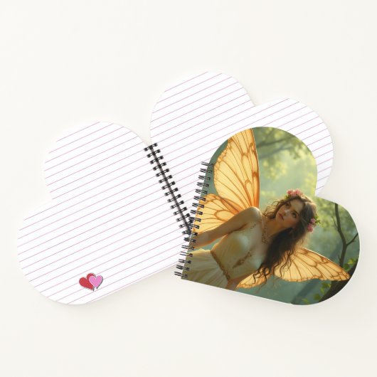 Fairy in een witte jurk in het bos notitieboek (Binnen)