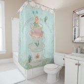 Fairy in gestapelde theekopjes met vogels Little G Douchegordijn (In situ)