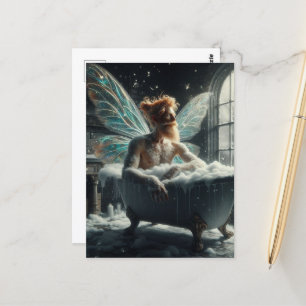 Fairy in het bad briefkaart