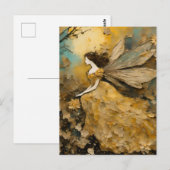 Fairy in het geel briefkaart (Voorkant / Achterkant)