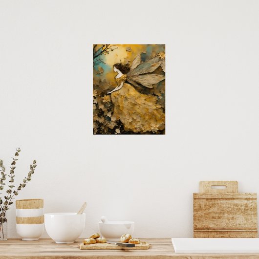 Fairy in het geel poster (Keuken)