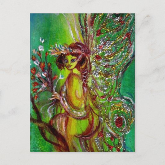 Fairy in het groen briefkaart (Voorkant)