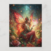 Fairy in het rood briefkaart (Voorkant)