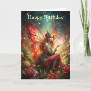Fairy in het rood kaart