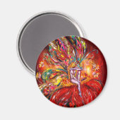Fairy in het rood magneet (Voorkant / Achterkant)