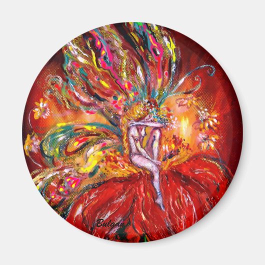 Fairy in het rood magneet (Voorkant)