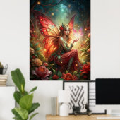 Fairy in het rood poster (Thuiskantoor)