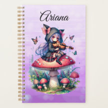 Fairy in Hoodie Viola spelen op een paddenstoel