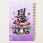 Fairy in Hoodie Viola spelen op een paddenstoel Planner (Achterkant)