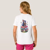 Fairy in Hoodie Viola spelen op een paddenstoel T-shirt (Achterkant volledig)