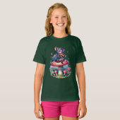 Fairy in Hoodie Viola spelen op een paddenstoel T-shirt (Voorkant volledig)
