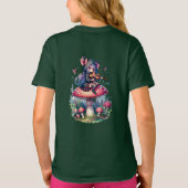 Fairy in Hoodie Viola spelen op een paddenstoel T-shirt (Achterkant)