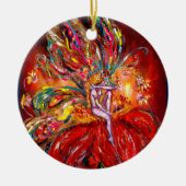 FAIRY IN RED VIBRANT RUBY KERAMISCH ORNAMENT (Voorkant)