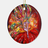 FAIRY IN RED VIBRANT RUBY KERAMISCH ORNAMENT (Links)