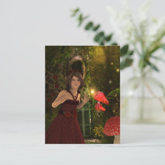 Fairy in rood Briefkaart (Staand voorkant)