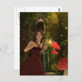 Fairy in rood Briefkaart (Voorkant / Achterkant)