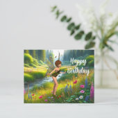 Fairy in Wildflower Garden Verjaardag Briefkaart (Staand voorkant)