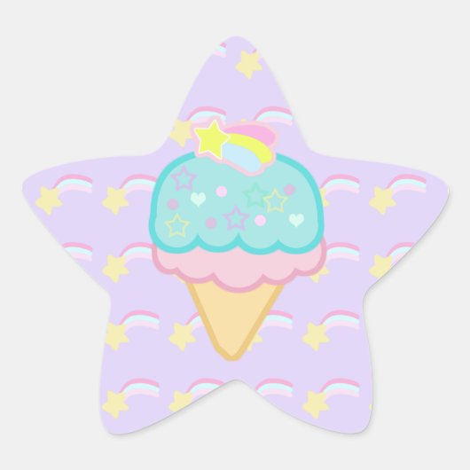 Fairy Kei Ice Cream Cone Sticker (Voorkant)