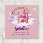 Fairy Kid's Birthday Fairytale Castle Rainbow Bedankjes Labels (Achterkant)