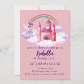Fairy Kid's Birthday Fairytale Castle Rainbow  Kaart (Voorkant)