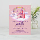 Fairy Kid's Birthday Fairytale Castle Rainbow  Kaart (Staand voorkant)