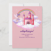 Fairy Kid's Birthday Fairytale Castle Rainbow  Kaart (Achterkant)