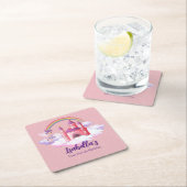 Fairy Kid's Birthday Fairytale Castle Rainbow Kartonnen Onderzetters (Insitu)