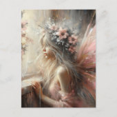 Fairy kijkt uit het raam briefkaart (Voorkant)