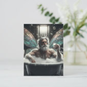 Fairy King in het bubbelbad Briefkaart (Staand voorkant)