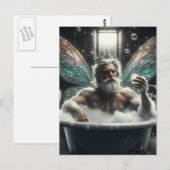 Fairy King in het bubbelbad Briefkaart (Voorkant / Achterkant)