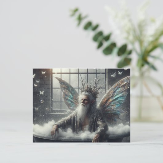 Fairy King neemt een bad Briefkaart (Staand voorkant)