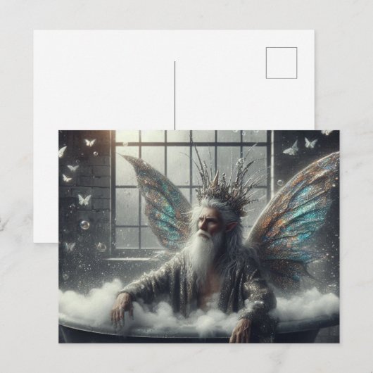 Fairy King neemt een bad Briefkaart (Voorkant / Achterkant)
