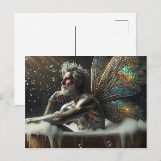 Fairy King neemt een bad Briefkaart (Voorkant / Achterkant)
