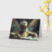 Fairy King neemt een bad in een Gold Tub Kaart (Gele Bloem)