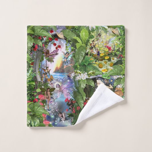 Fairy Kingdom forest dreamland fantasy verhalen Bad Handdoek (Wasdoekje)